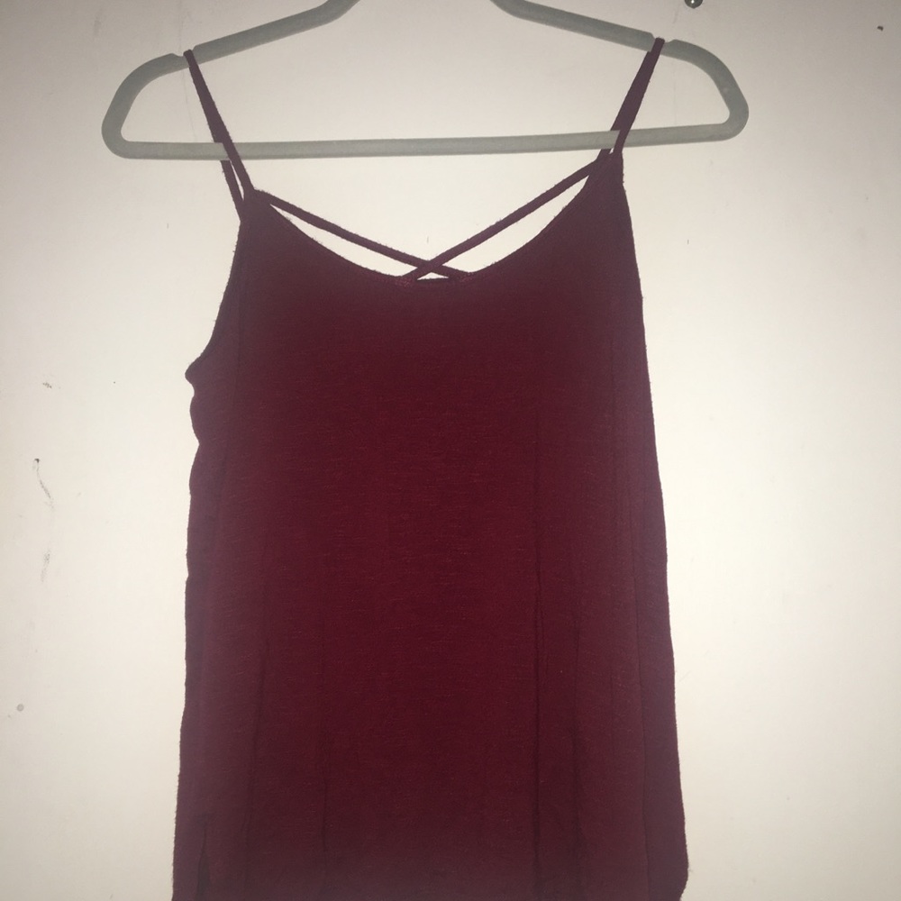 Red pink rose tank